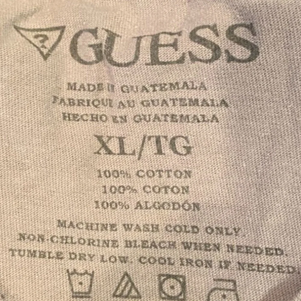 Guess Jeans Graphic Tee XL Men's Grey Black Paisley Paint Drip Los Angeles Shirt